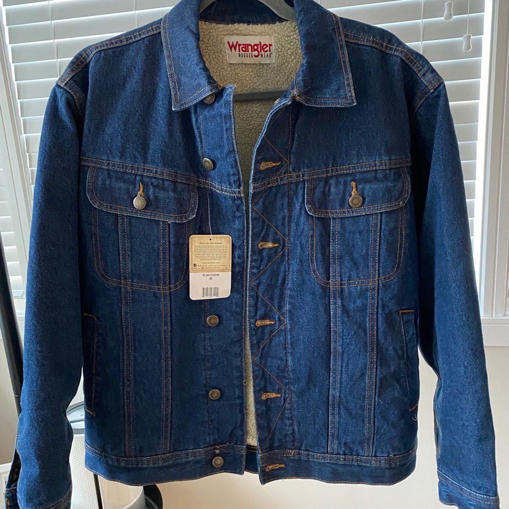 NWT Wrangler Sherpa-Lined Denim Jacket